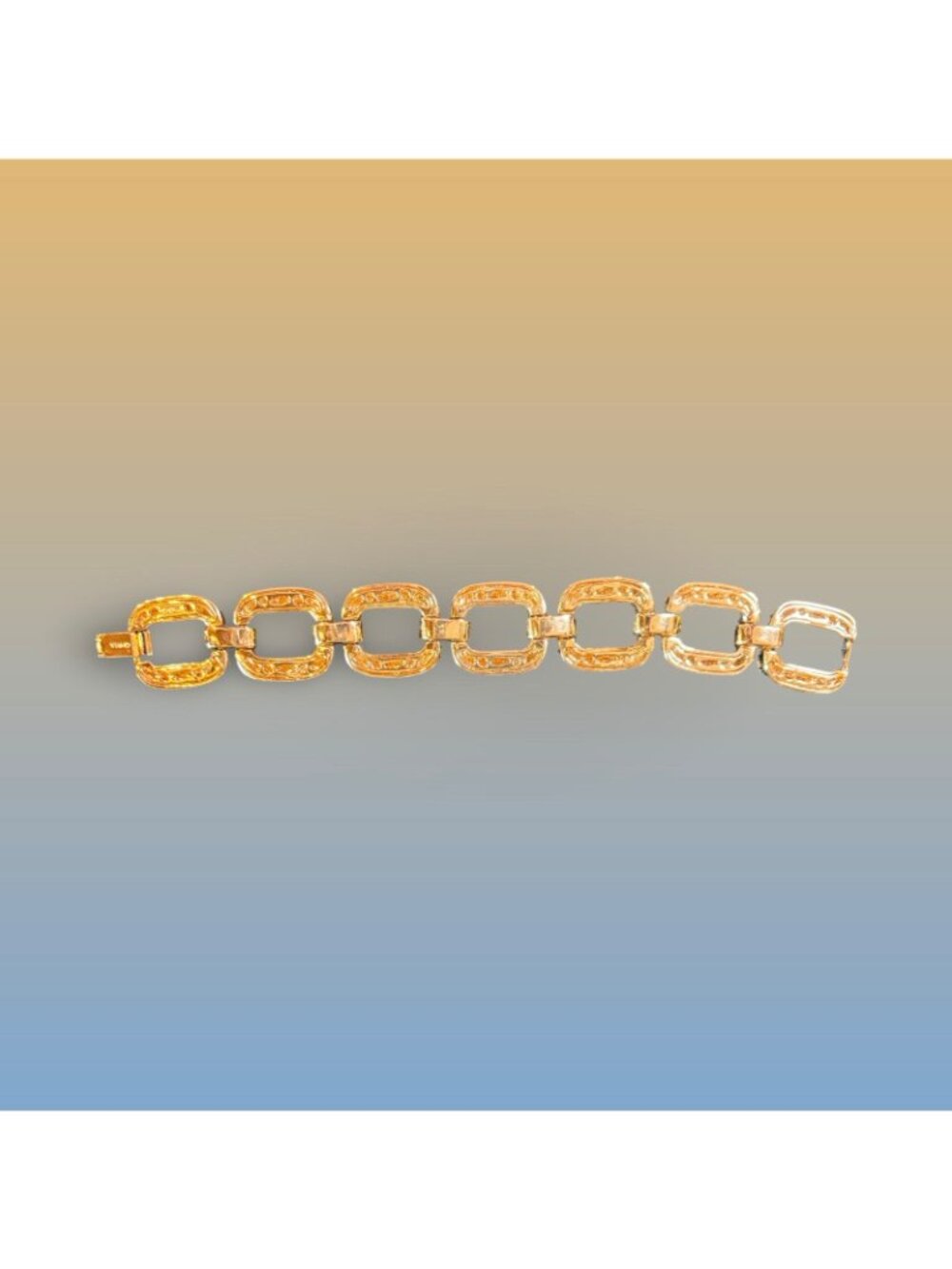 Joan Boyce Chunky Link Statement Bracelet Sparkling Accents Designer Inspire - Picture 4 of 8